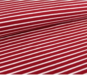 Bio Jersey Stoffonkel - Ringel kirsche dunkelrot